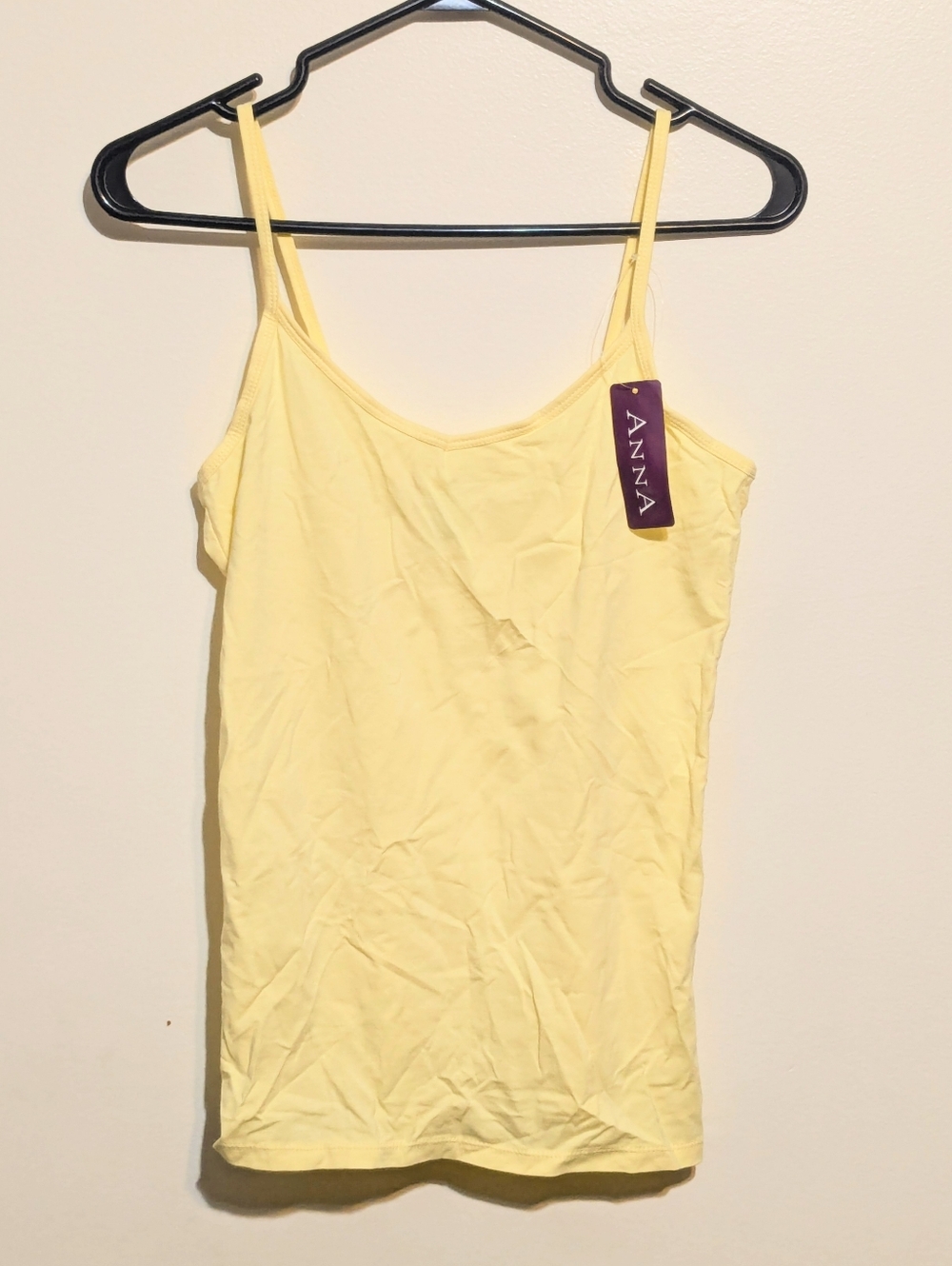 NWT Anna Yellow Spaghetti Strap Tank Top - L